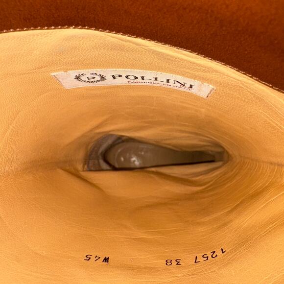 Women POLLINI Vintage Brown All Leather Riding Boot Italy SZ 38 embellished - Picture 7 of 11